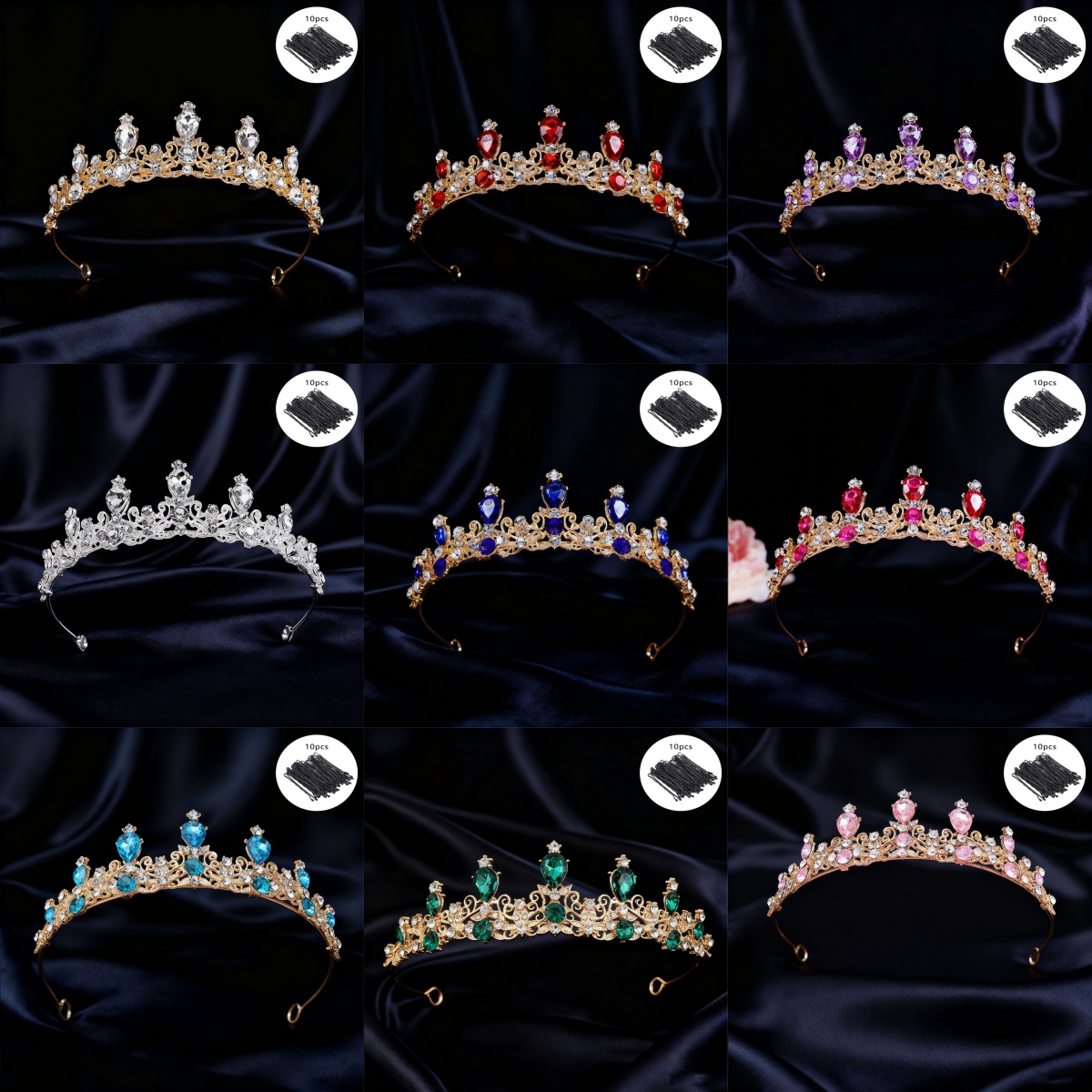 Event & Party Supply - Tiara nupcial vintage con pedrería, corona