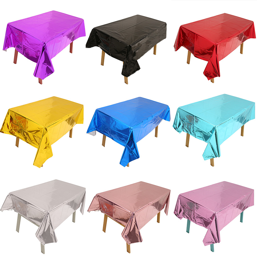Table Cloth Disposable - Mantel desechable de plata y oro