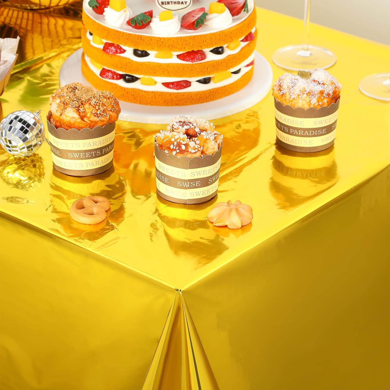 Mantel desechable de plata y o - Table Cloth Disposable reseña y precio